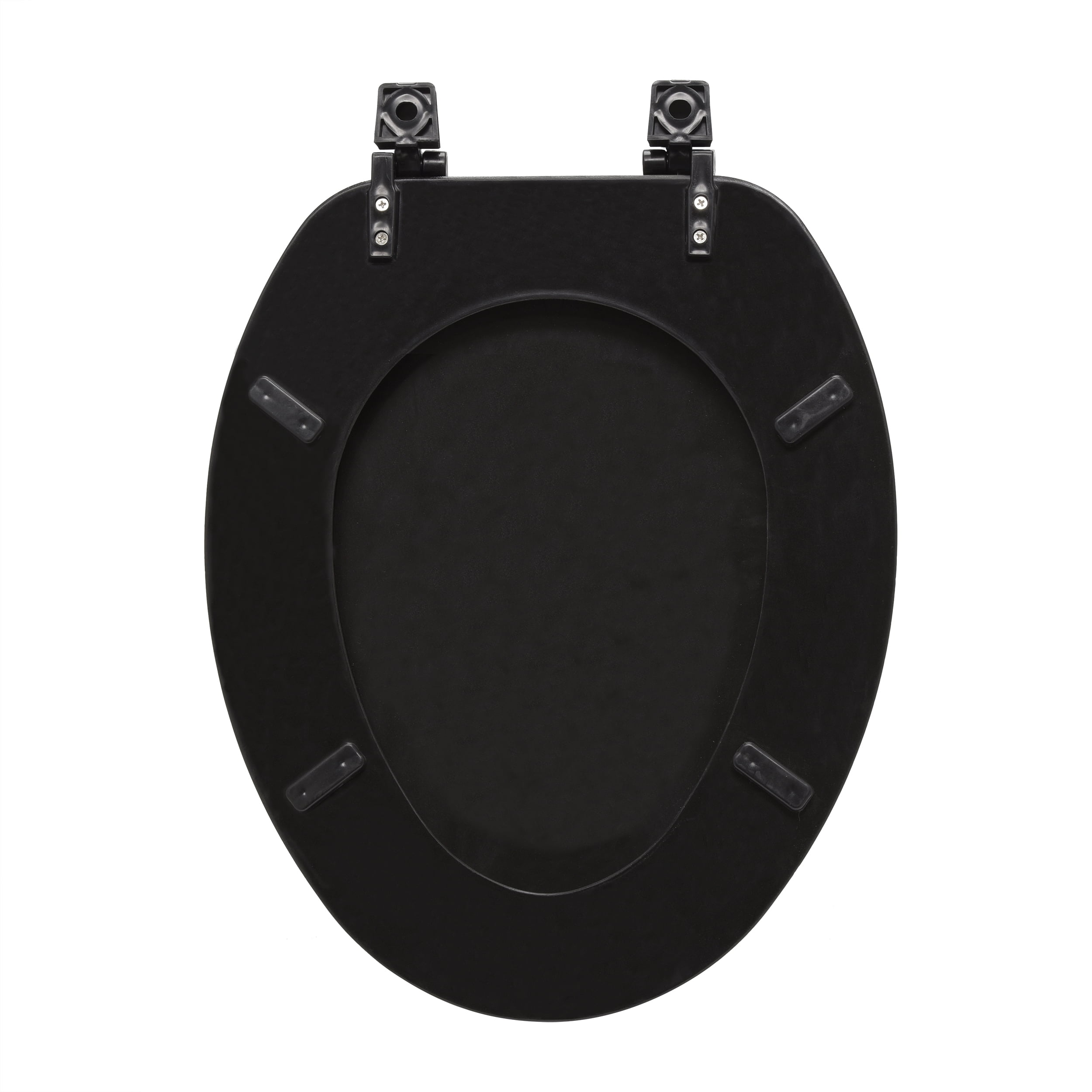 Elongated Wood Toilet Seat, Black - 19 Inch - Fits All Elongated Size Fixtures - Easy to Install Fantasia by Achim Home Decor