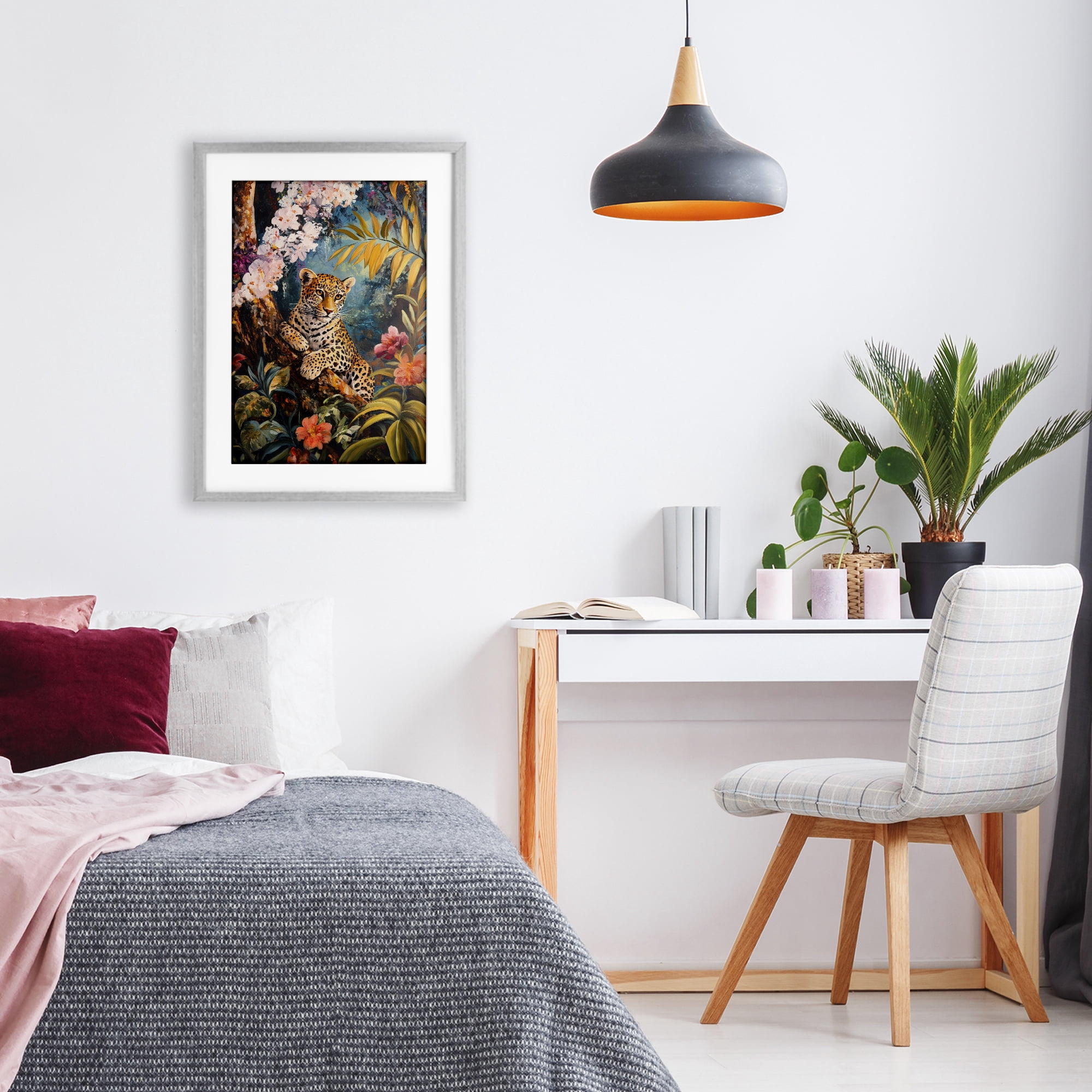 Stupell Industries On The Wild Side Botanicals Gray Framed Print Under Glass, design by Petal Prints Design