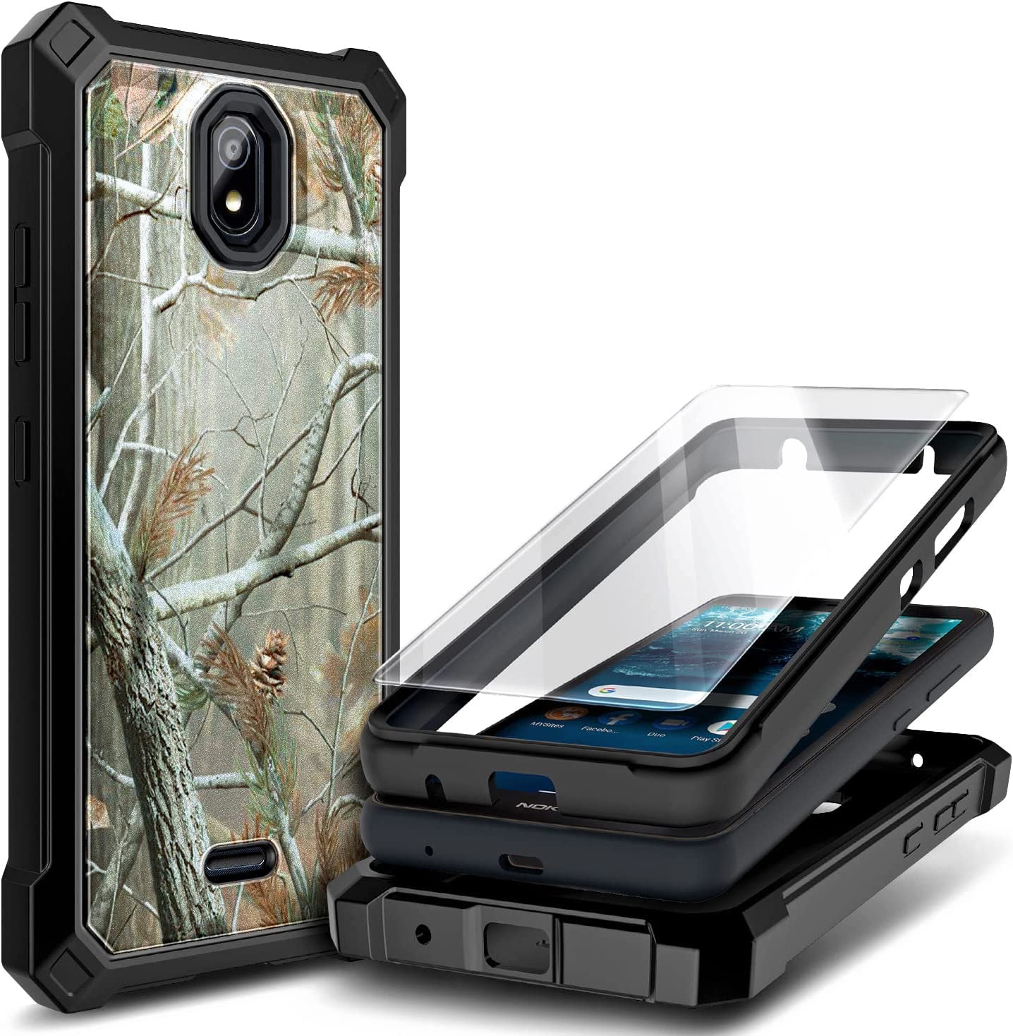Nagebee Phone Case Compatible for Nokia C100 with Tempered Glass Screen