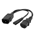 thumbnail image 2 of IEC320 C14 a C13 + C7 Enchufes Cable de Fuente de Alimentación 1 a 2 PDU / Servidor UPS con, 2 of 8