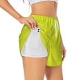 thumbnail image 3 of Lsque Yellow Printed Women's Running Shorts with Liner Pockets,Elastic Quick Dry Workout Athletic Gym Yoga Shorts,Womens High Waist Shorts-Small, 3 of 9