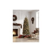 7.5' Pre-Lit Eastern Lakeside Slim Pine Green Artificial Christmas Tree with 400 Warm White LED Lights and Stand, by Holiday Time