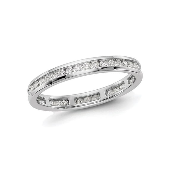 1/2 Carat (Ctw H-I, I1-I2) Diamond Eternity Wedding Band Ring in 14K White Gold for Women