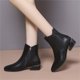 thumbnail image 4 of NECHOLOGY Botas Mujer Zapatos Botines para mujer Otoño Invierno Mujer Botines Tacón grueso Tacón bajo Felpa Cálido Color sólido Cremallera lateral Diseño simple Estilo informal (Black, 7), 4 of 7