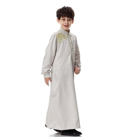 

Dadaria Toddler Jacket 4Y-10Y Boys Middle Muslim Pure Fashion Dresses And Long Topcoats Comfortable Blouse Beige M Toddler