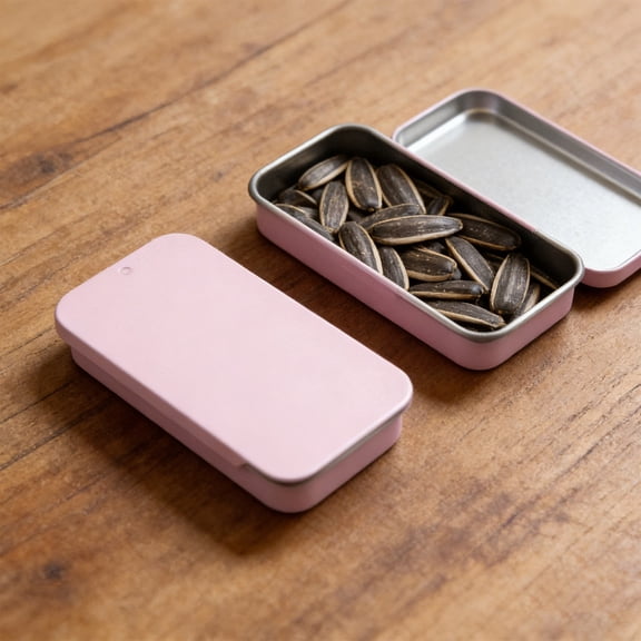 Metal Rectangular Tin Box Slide Cover Empty Storage Candy Portable Container