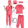 thumbnail image 3 of Conjunto de disfraz de médico para niños, traje quirúrgico, uniforme para niños y niñas, disfraz de Halloween, 3 of 5