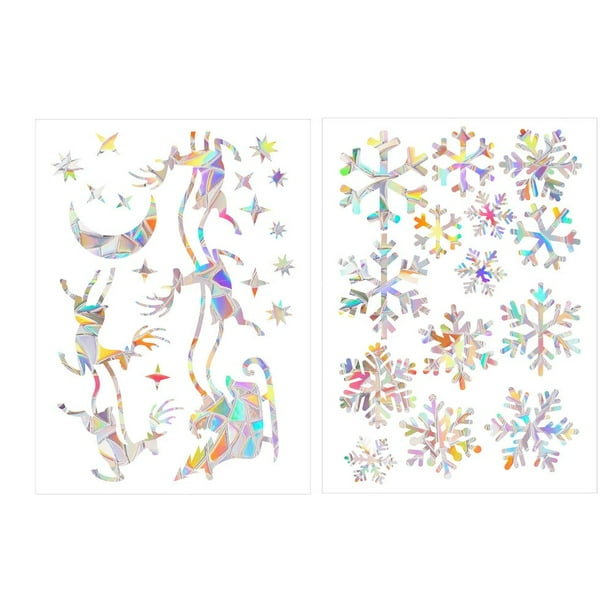 Pegatinas navideñas para atrapar el sol, copos de nieve, arcoíris, vidrio electrostático, atrapasoles, pegatinas para ventana.