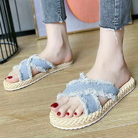 

Womens Casual Sandals non Slip- Beach Casual Sandals Blue Size 7.5