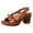 Brown, variant on Platform Heels for Women Open Toe Cut out Bowknot Chunky Heeled Sandals Comfortable Ankle Strap Wedding Party Dress Shoes Silver Size 8.5