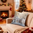 thumbnail image 5 of Winter Theme Christmas Pillow, 3D Visual Effect Printed Pillowcase, Light Color Holiday Home Decoration, 17.7"x17.7", 5 of 6