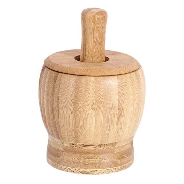 Set de utensilios para ajo, prensa de ajos, juego de molienda de especias duradero, mortero de madera para pimienta, jengibre y picante. L