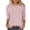 #196-Pink, variant on TaTaai Womens Round Neck 3/4 Sleeve Tops Casual Allover Print Blouses Loose Fit Flowy Tee for Spring Summer 1-Pack Gift