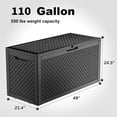 thumbnail image 2 of Joxxoaa 100 Gallon Resin Deck Box, Lockable Patio Outdoor Storage Box for Furniture, Garden Tools and Tools Storage, Waterproof Outside Storage Boxes - Patterned black, 2 of 6