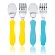 thumbnail image 1 of Juego de cubiertos con cuchara y tenedores para niños pequeños | Utensilios para niños pequeños con tenedor y cuchara para bebés | Cuchara para niños pequeños | Utensilios de viaje con tenedor y, 1 of 8