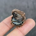 thumbnail image 4 of Natural Lapis Lazuli Gemstone Copper Wire Wrap Gift Jewelry Ring Size 8, 4 of 4