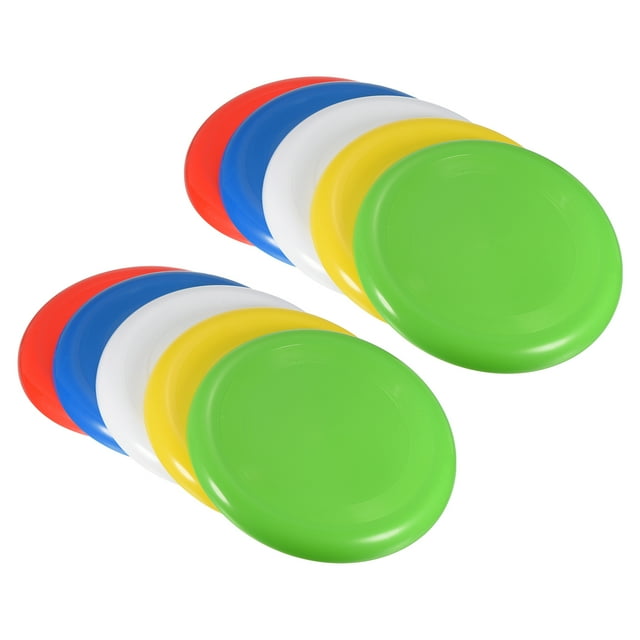 Unique Bargains 9 Inch Flying Disc Outdoor Playing Training Soft Flyer Disk, Yellow/Blue/Green/Red/White 10 Pack