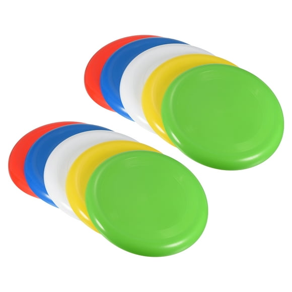 Uxcell 9 Inch Flying Disc Outdoor Playing Training Soft Flyer Disk, Yellow/Blue/Green/Red/White 10 Pack