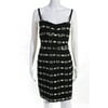 Pre-owned|Nanette Lepore Woven Geometric Design Spaghetti Strap Sheath Dress Black Size 8
