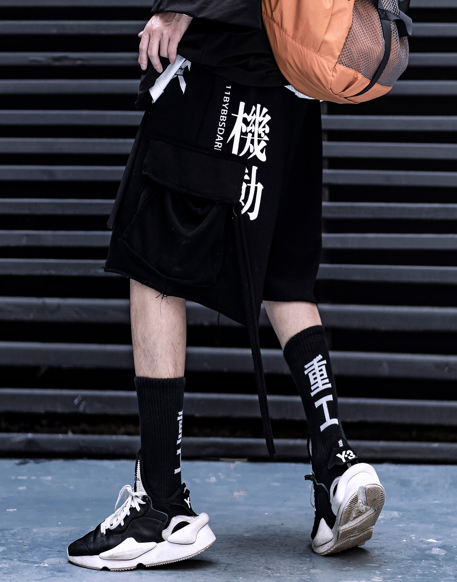 Niepce Techwear Streetwear Shorts For Men Industrial Japanese Kanji Harajuku Relaxed Fit Cotton Ares Shorts Walmart Com Walmart Com