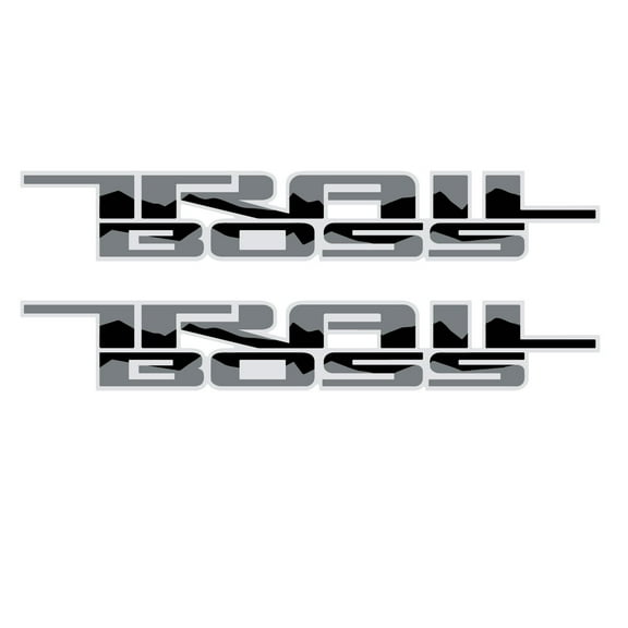 Chevy Silverado Black/Silver Trail Boss Bedside Decals 2019-2025 Set of 2 GM Licensed