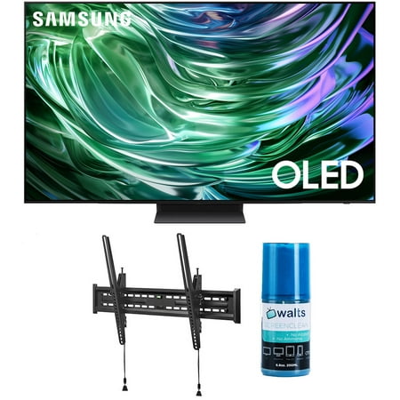 Samsung QN77S90DAFXZA 77 Inch 4K OLED Smart TV with Dolby Atmos with a Walts TV Large/Extra Large Tilt Mount for 43-90 Inch Compatible TV's and Walts HDTV Screen Cleaner Kit (2024)