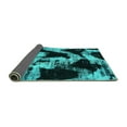thumbnail image 2 of Ahgly Company Indoor Round Abstract Turquoise Blue Modern Area Rugs, 4' Round, 2 of 4