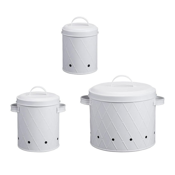 Juego De Botes De Cocina De Granja De 3 Uds., Latas Para Camping, Picnic, Encimera, Blanco Sunnimix Almacenamiento de patatas