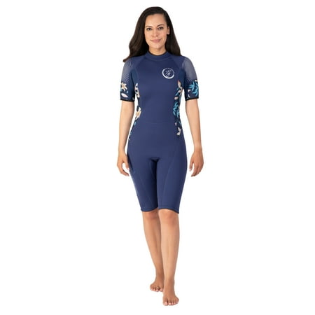 Seavenger Explorer 3mm Neoprene Shorty Wetsuit (Dark Floral Women s 5)