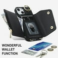 thumbnail image 3 of for iPhone 13 Mini Case Wallet with Strap for Women,Crossbody Lanyard and Wristlet Strap,Zipper Pocket,Credit Card Holder,Ring Stand,RFID Blocking Phone Wallet Cases(5.4 inch,Black), 3 of 9