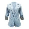 thumbnail image 3 of Weikingp Womens Blazer, Women'S Solid Colour Lapel Pocket Suit Jacket Blazers for Women Business Casual Blazers for Women Sky Blue Xl, 3 of 9
