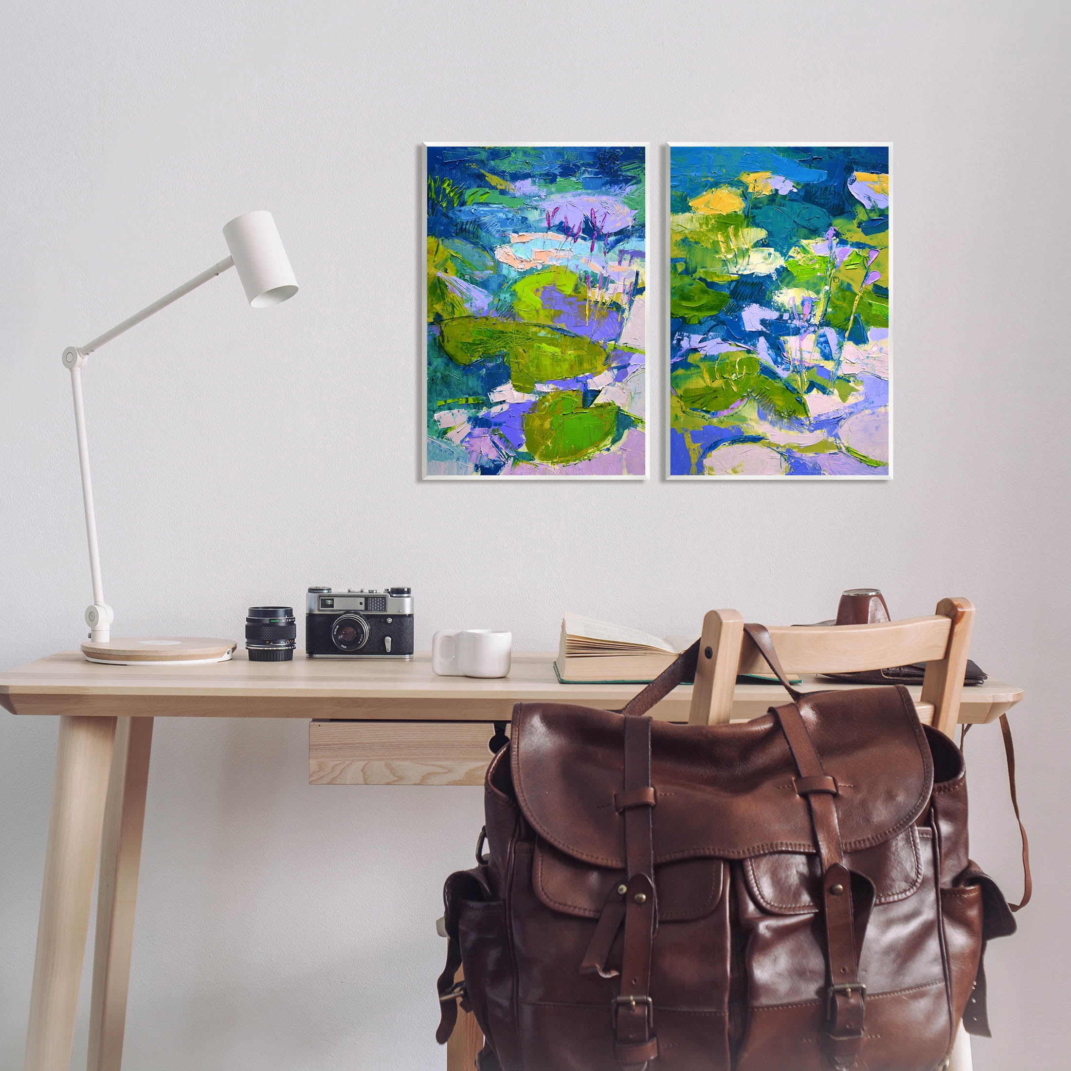Stupell Industries Floating Lotus Blossom Pond Painting Unframed Art Print Wall Art, Set of 2, Design by Dorothy Fagan