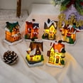thumbnail image 4 of harmtty Xmax Christmas Glowing House Ornament Romantic Warm Lighting Resin Craft Desktop LED Snow Covered House Decoration Figurine Statue Festival Gift F, 4 of 8