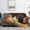 thumbnail image 7 of Halloween Decorations Throw Blanket for Couch, Halloween Cute Black Cat Ghost A Halloween Blanket Fuzzy Throw Blanket, Halloween Decor Cuteness Plush Flannel Blanket & Throws, 7 of 7