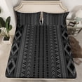 thumbnail image 2 of Feelyou Black Triangle Aztec Queen Sheet Sets, Mid Century Fashion Flat Sheet, Teens Adult Women Men Queen Fitted Sheet, Luxury Bedroom Decor, 4 Pieces, 2 of 7