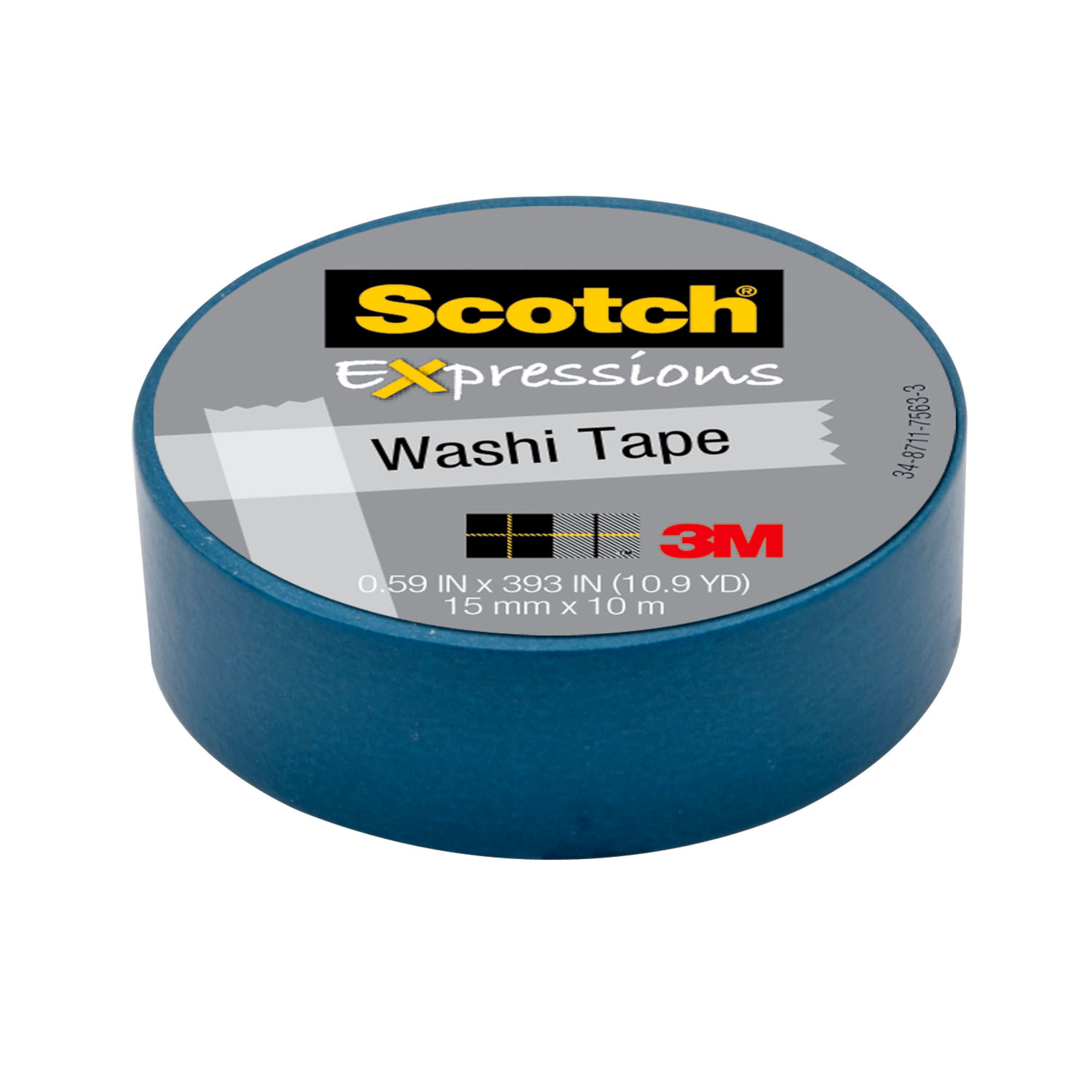 Scotch Expressions Washi Tape, Blue, .59' x 393', 1 Roll