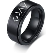 YAZI Stainless Steel God Is Greater Than The Highs And Lows Rings for Men Women,Size 5-13