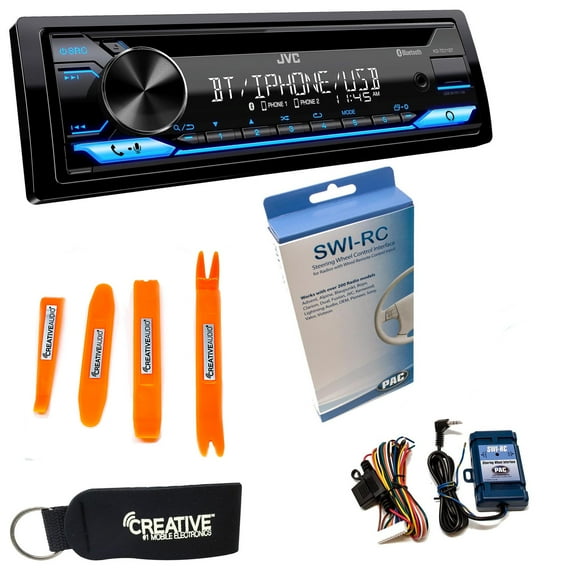 JVC KD-TD71BT - CD Receiver featuring Bluetooth, Front USB, AUX, Amazon Alexa   Swi-RC Steering Wheel Control Interface