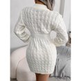 thumbnail image 4 of Vestido suéter para mujer Otoño Invierno Casual Knitdress Twist Pattern Ropa ajustada, 4 of 6