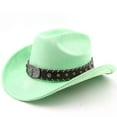 thumbnail image 6 of Western Denim Curved Top Hat Woolen Big Brimmed Hat Autumn And Winter Style British Jazz Hat Cozy Coffee - One Size, 6 of 6