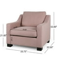 thumbnail image 6 of Quran Contemporary Fabric Club Chair, Light Blush and Dark Brown, 6 of 7