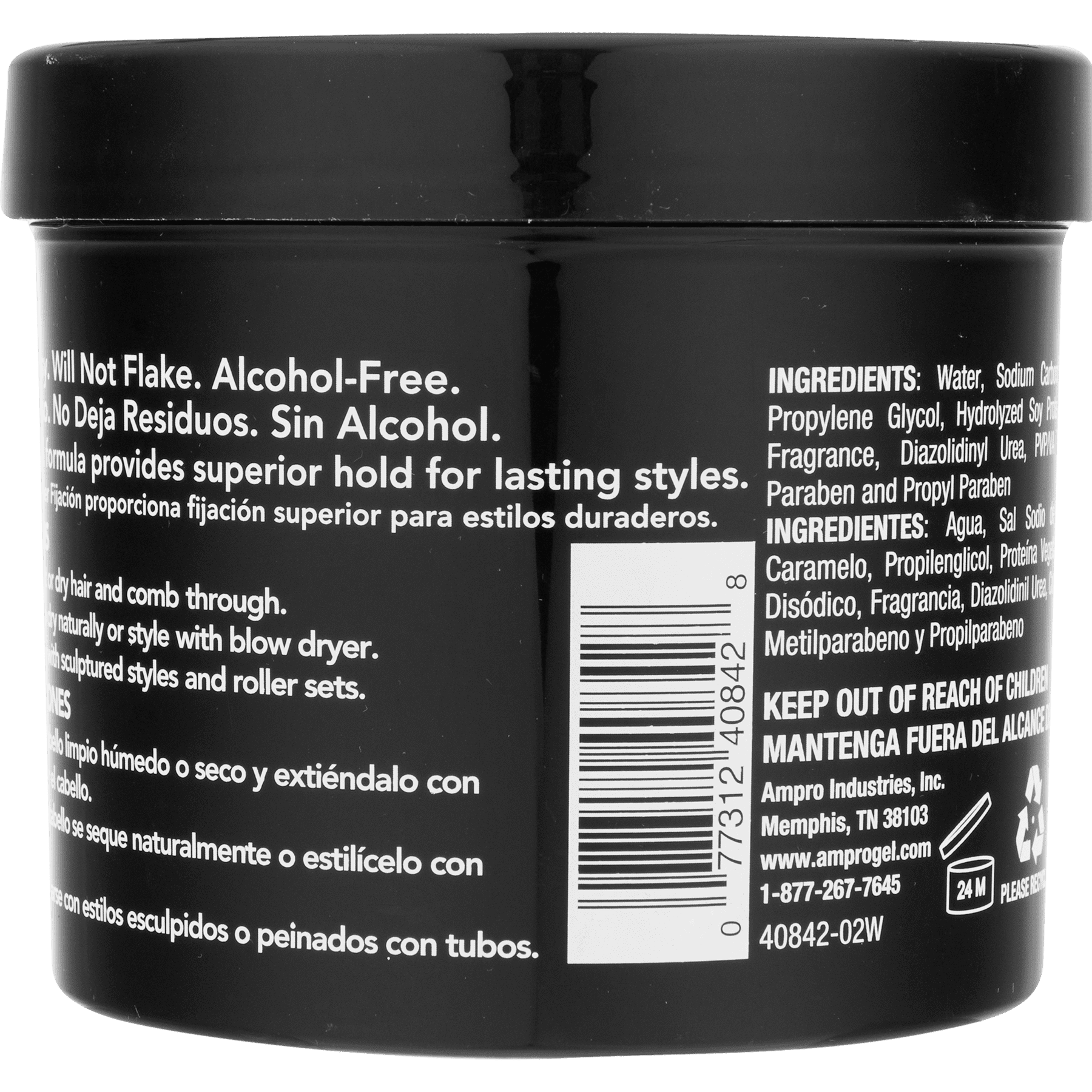 (3 pack) Ampro Pro Styl® Super Hold Protein Unisex Styling Gel for Resistant Hair Textures, 32 oz, Moisturizing