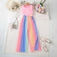 thumbnail image 2 of Afdoent Baby Girl Clothes Girls Summer Outfit Set Solid Color Tank Top With Rainbow Gradient Loose Pants For Outdoor Activities Fashion Clothes Outfits 11-12 Years, 2 of 7