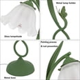thumbnail image 6 of Glass Table Lamp Flower Table Lamp, E26 Green Bedside Lamp Reading Lamp Dining Table Lamp Green Glass Lamp Shade, Lamp Can be Compatible with LED Lamp, Halogen Lamp, Incandescent Lamp, 6 of 9