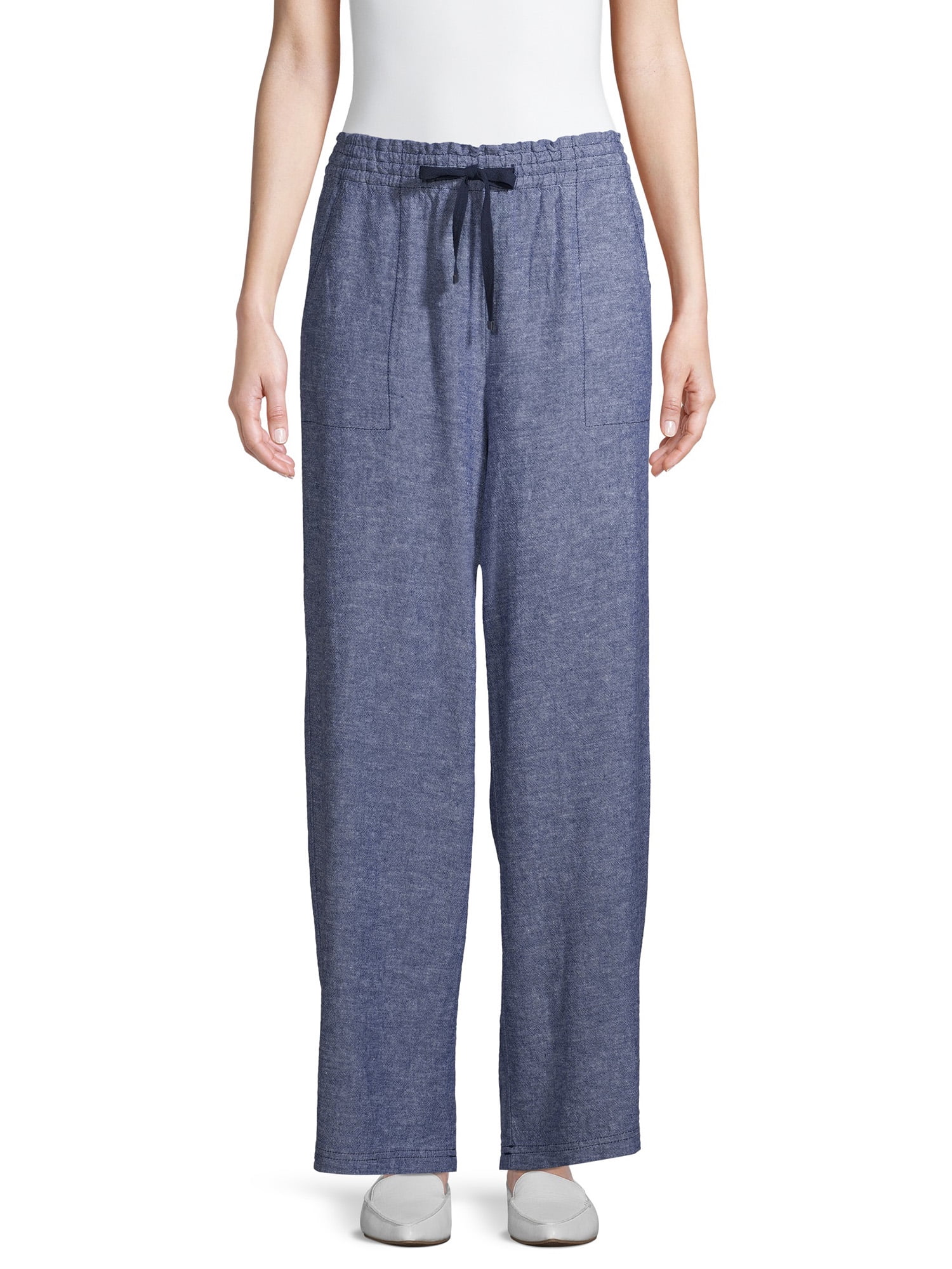 Time And Tru Women's Linen-Blend Pants - Walmart.com