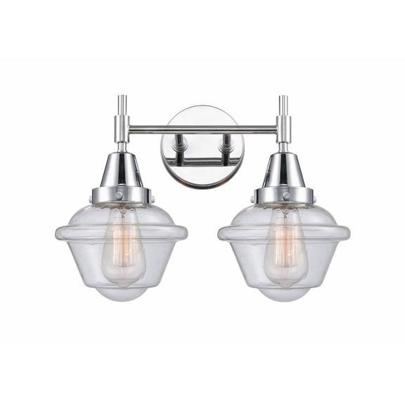 447-2W-PC-G534 Innovations Lighting Oxford - 2 Light Bath Vanity-11 Inches Tall and 16.5 Inches Wide-Polished Chrome Finish-Seedy Glass Color