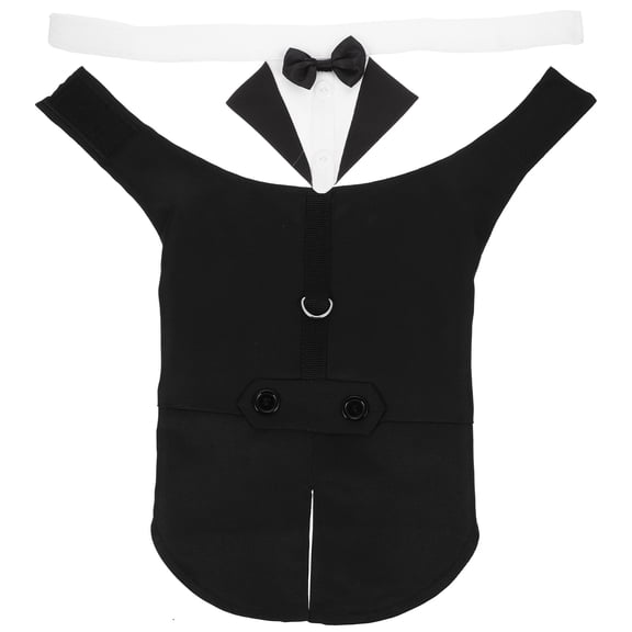 LOLIPPYY 1 Set Dog Bowtie Bandana Formal Dog Tie Outfit Black Cotton Party Wear