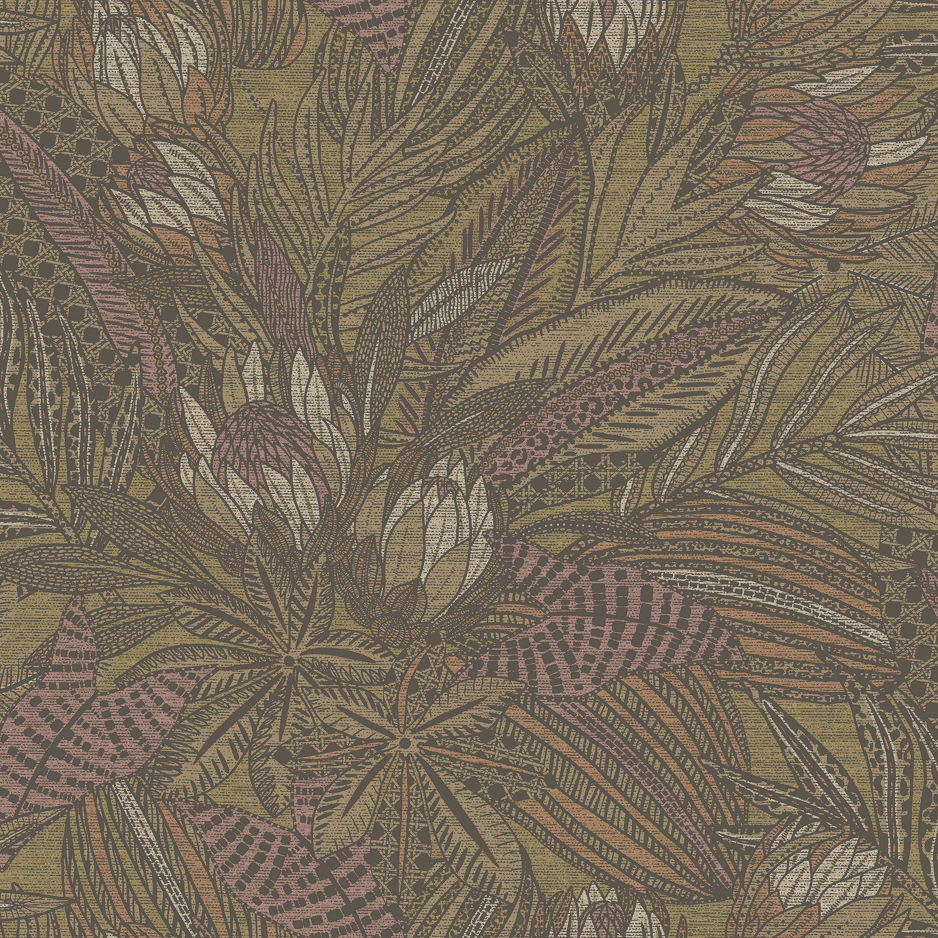 Holden Susara Tropical Textured Eco-Foam Wallpaper  396in x 20.8in Navy Blue