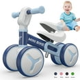 thumbnail image 3 of Wdmiya Baby Balance Bike, for 1 Year Old Gifts Boys Girls, Seat Adjustable Toddler Bike Toys，Toddler Walker with 4 Wheels, Best 1st Birthday Gift Infant Bicycle, Blue, 3 of 9