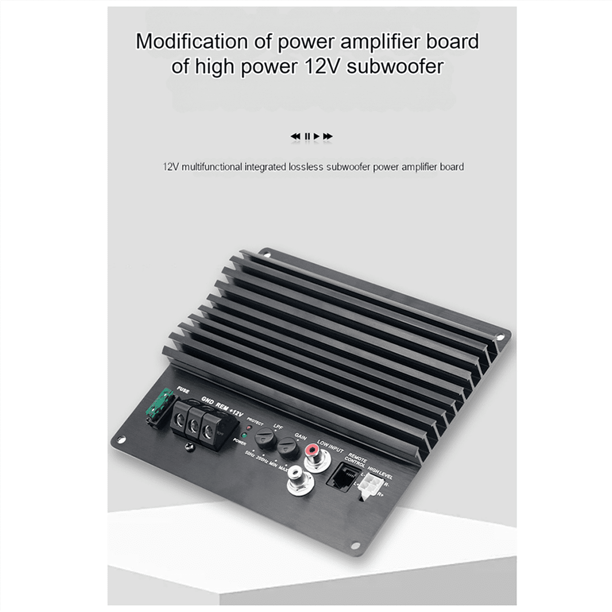 Car Audio 12V Single-Channel Bass Amplifier High-Power Car Amplifier Digital Amplifier Board